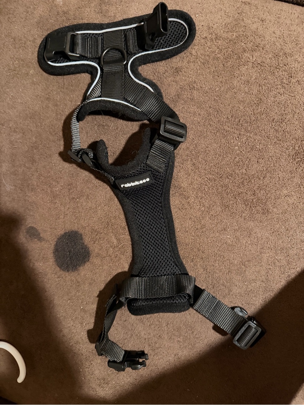 rabbiteee Black Padded No-Pull Dog Harness